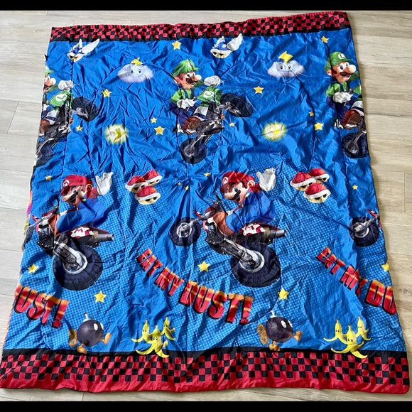 Super Mario Kart “Eat my dust”Twin/Full reversible comforter Twin Bedding 4pcs - Picture 2 of 7